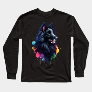 Watercolor Belgian Sheepdog Long Sleeve T-Shirt